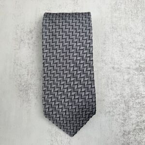 Bugatchi Uomo Tie Necktie Gray Black Luxury 100% Silk Made In Italy 58"x3.5"